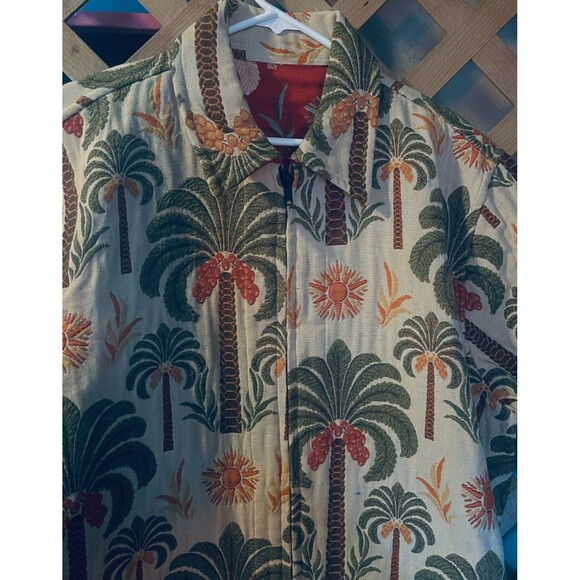 LIFESTYLE Plus 90's Y2K Woman Reversible Tapestry Palm Tree's Jacket 2X - Picture 5 of 13